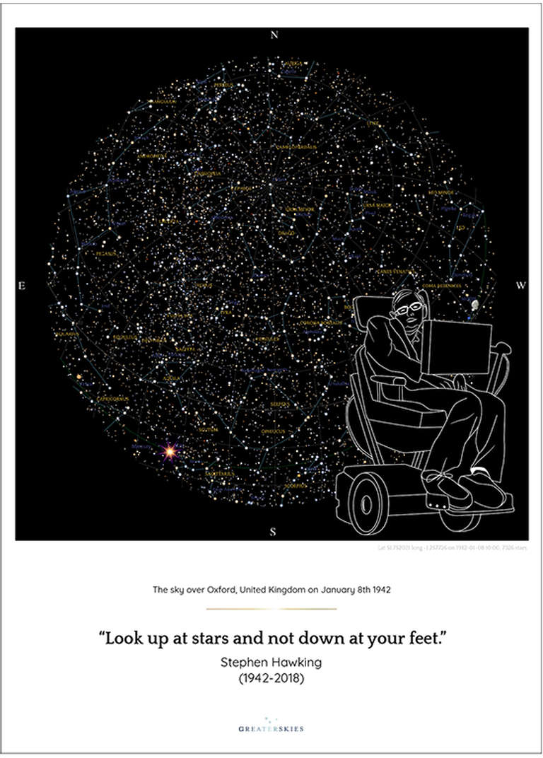 Unsere Karte des Himmels ist eine Hommage an Professor Hawking